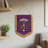 Montgomery Modern Tartan Crest Wall Hanging Banner - Wood Pole